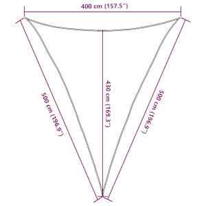 Senčno jadro peščeno 4x5x5 m 100 % poliester oxford - slika 10