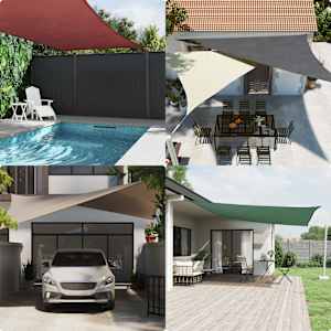 Senčno jadro antracitno 2x2x2 m 100 % poliester oxford - slika 3