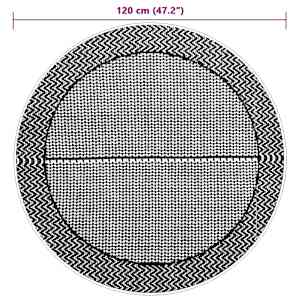 Venkovní koberec ARAKIL šedý Ø 120 cm PP - obrázek 6