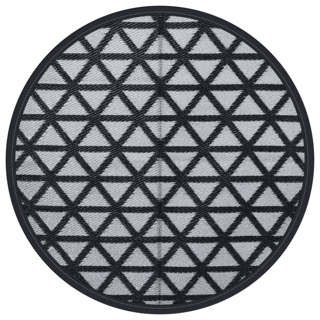 vidaXL Venkovní koberec ARAKIL černý Ø 120 cm PP