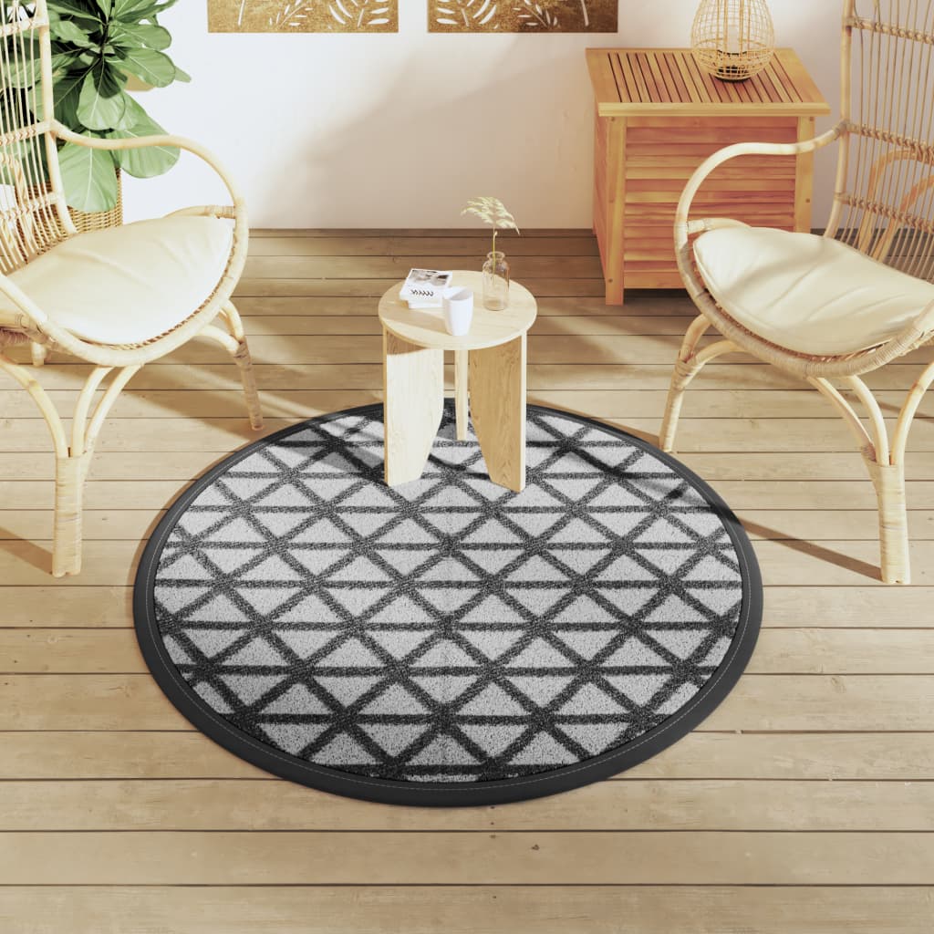 vidaXL Ulkomatto ARAKIL musta Ø120 cm PP