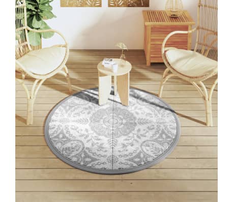 vidaXL Outdoor-Teppich ARAKIL Hellgrau &Oslash;120 cm PP