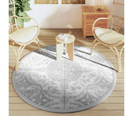 vidaXL Tapis d'ext&eacute;rieur ARAKIL gris clair &Oslash;160 cm PP