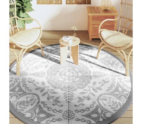 vidaXL Venkovní koberec ARAKIL světle šedá Ø 200 cm PP