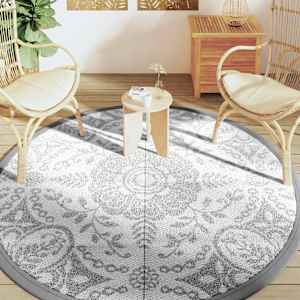 vidaXL Venkovní koberec ARAKIL světle šedá Ø 200 cm PP