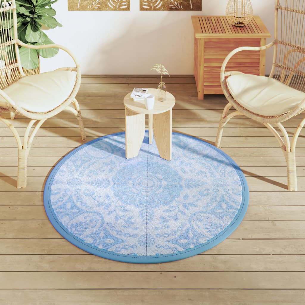 vidaXL Buitenkleed ARAKIL Ø120 cm polypropeen babyblauw afbeelding