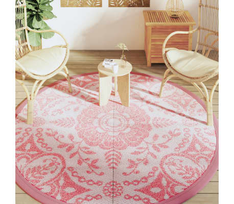 vidaXL Vanjski tepih ARAKIL Ružičasti &Oslash;200 cm PP