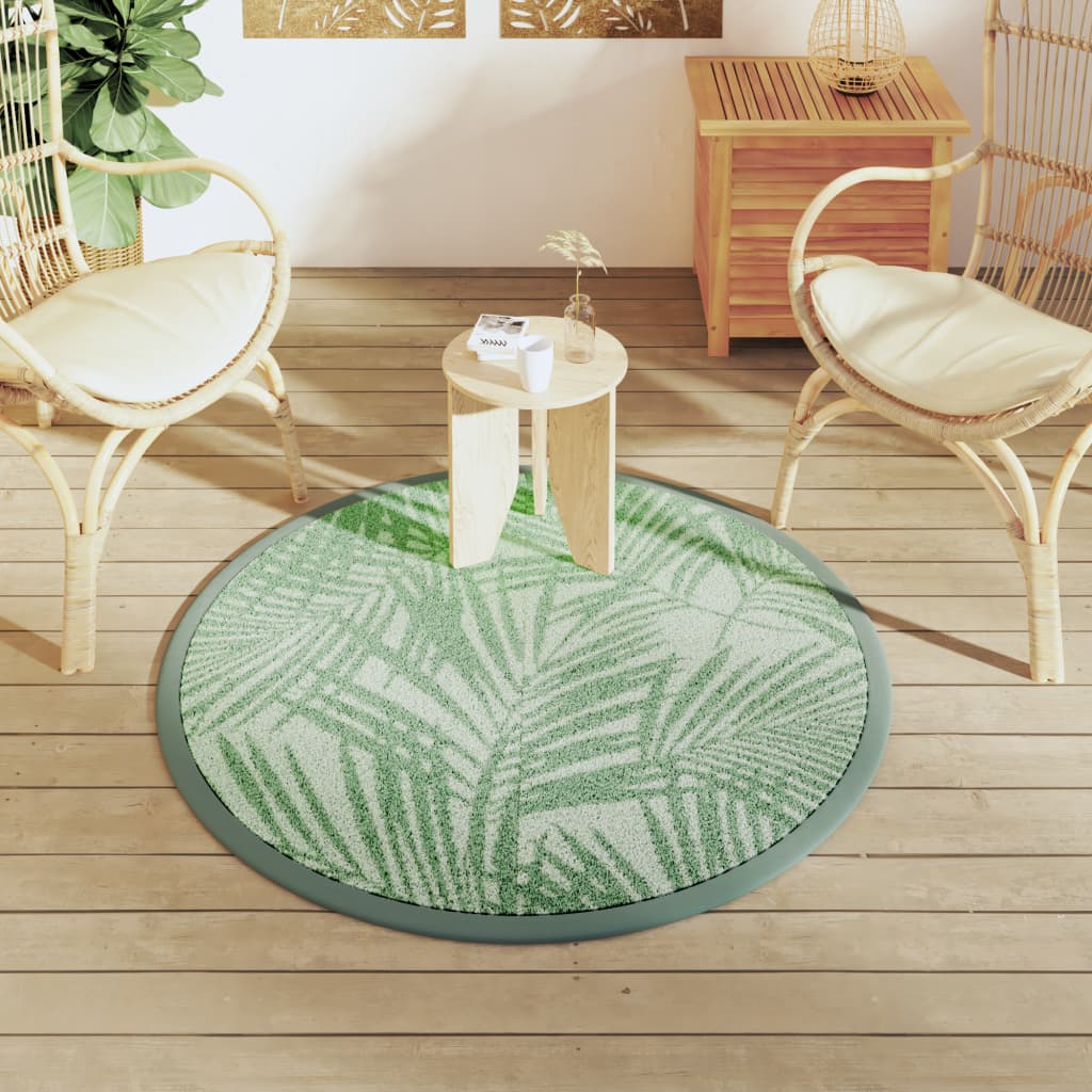 vidaXL Buitenkleed ARAKIL Ø120 cm polypropeen groen afbeelding