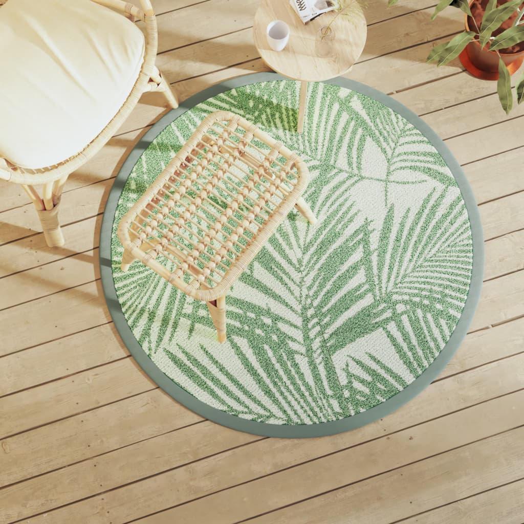 vidaXL Outdoor-Teppich ARAKIL Grün Ø120 cm PP