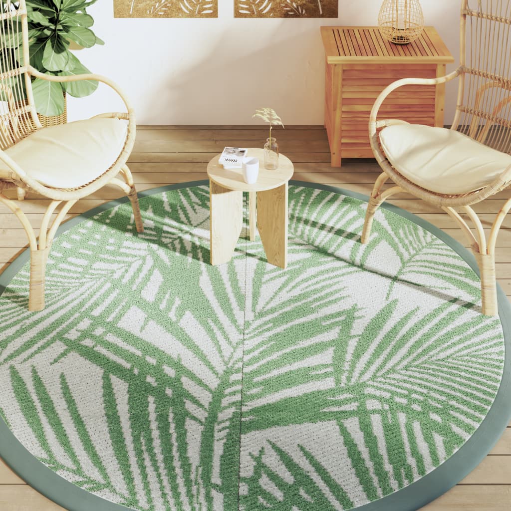 vidaXL Buitenkleed ARAKIL Ø 200 cm polypropeen groen afbeelding