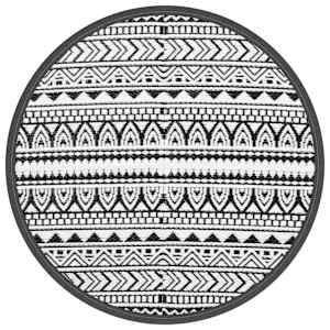 Venkovní koberec ARAKIL černý Ø 120 cm PP - obrázek 2