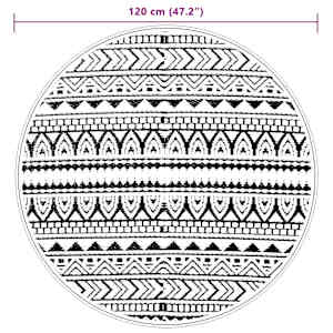 Venkovní koberec ARAKIL černý Ø 120 cm PP - obrázek 6