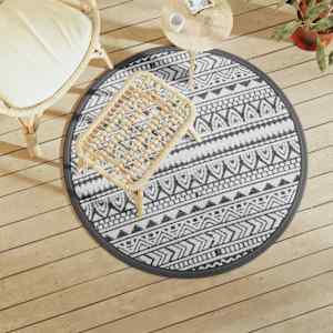 Zunanja preproga ARAKIL črna Ø120 cm PP