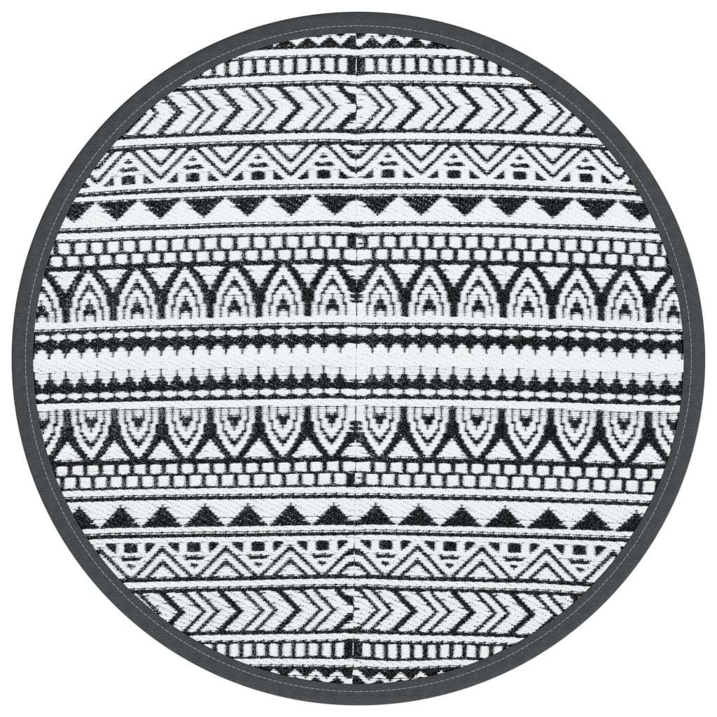 vidaXL Vonkajší koberec ARAKIL čierny Ø160 cm PP