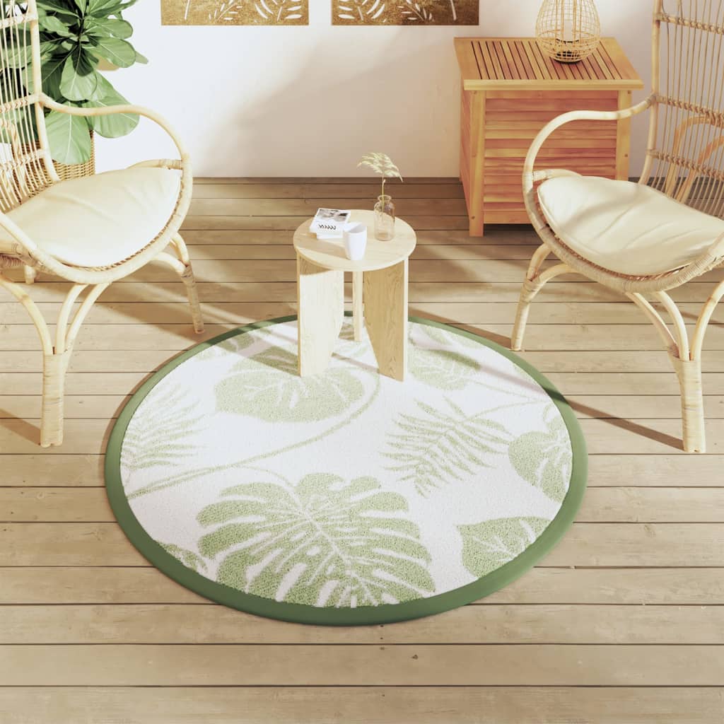 vidaXL Buitenkleed ARAKIL Ø120 cm polypropeen groen afbeelding