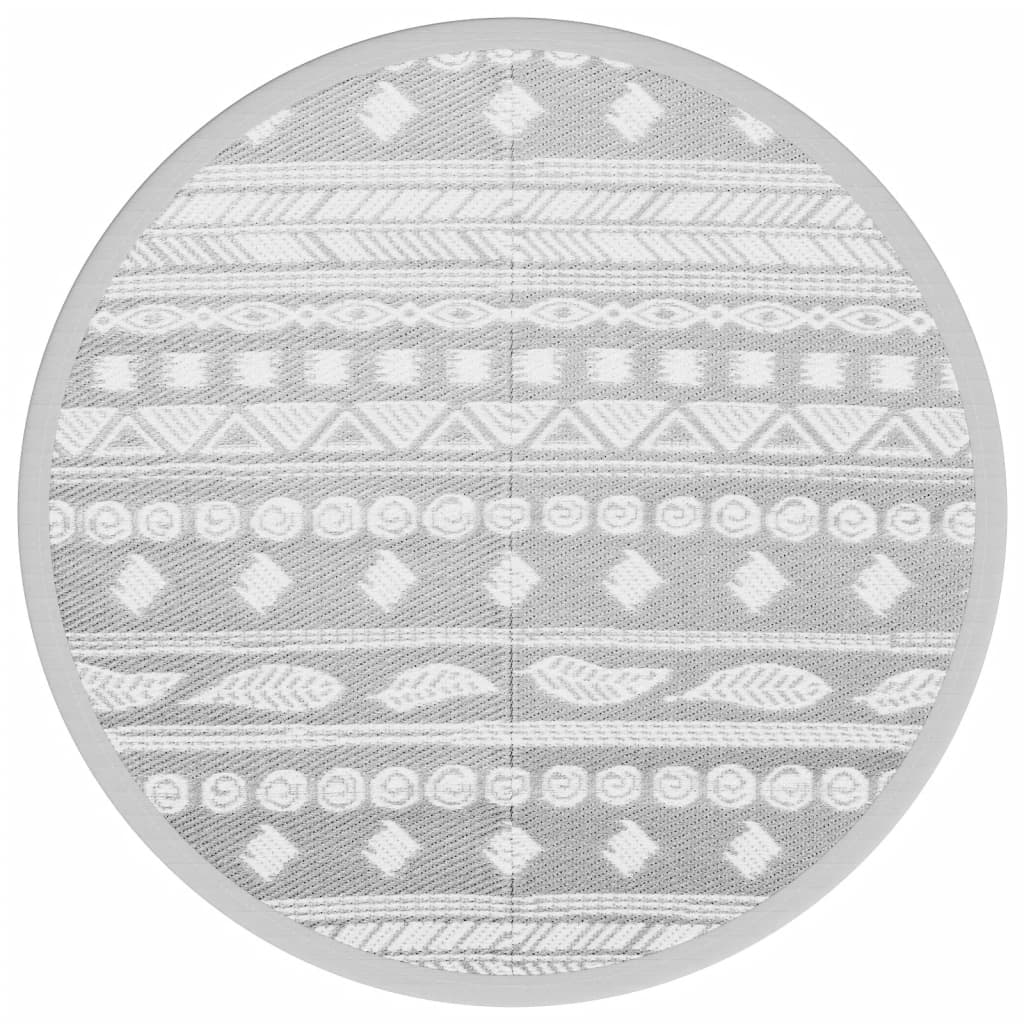 vidaXL Venkovní koberec ARAKIL šedý Ø 120 cm PP