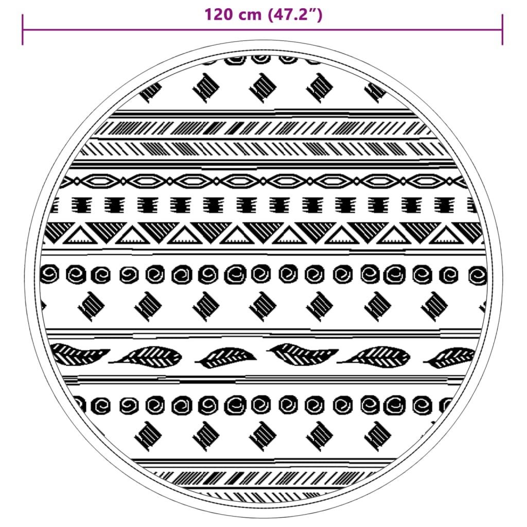 Dywan na zewnątrz, szary, Ø120 cm, PP