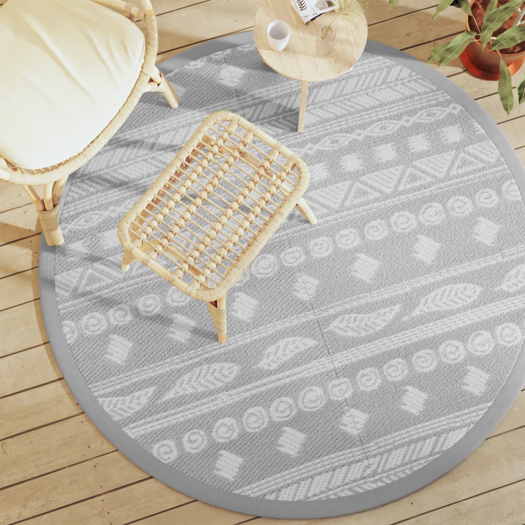 vidaXL Covor de exterior, ARAKIL gri, Ø160 cm, PP