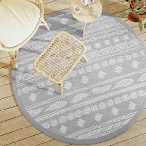 Zunanja preproga ARAKIL siva Ø160 cm PP