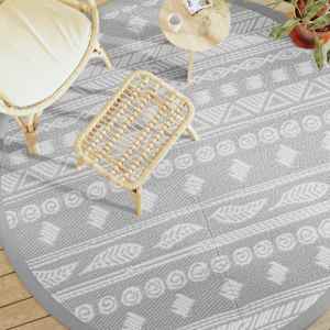 Zunanja preproga ARAKIL siva Ø200 cm PP