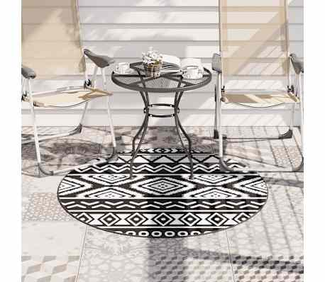 vidaXL Covor de exterior, ARAKIL negru, &Oslash;120 cm, PP