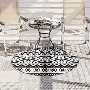 vidaXL Covor de exterior, ARAKIL negru, &Oslash;120 cm, PP