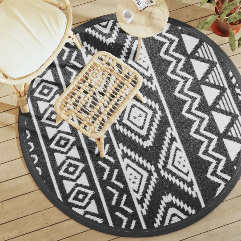 vidaXL Covor de exterior, ARAKIL negru, Ø160 cm, PP