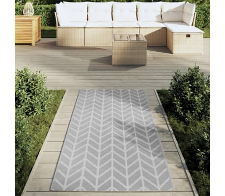 vidaXL Tapis d'ext&eacute;rieur ARAKIL gris 80 x 150 cm PP