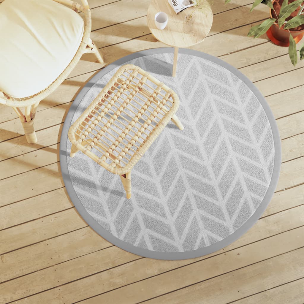 vidaXL Covor de exterior, ARAKIL gri, Ø120 cm, PP
