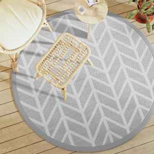 Zunanja preproga ARAKIL siva Ø160 cm PP