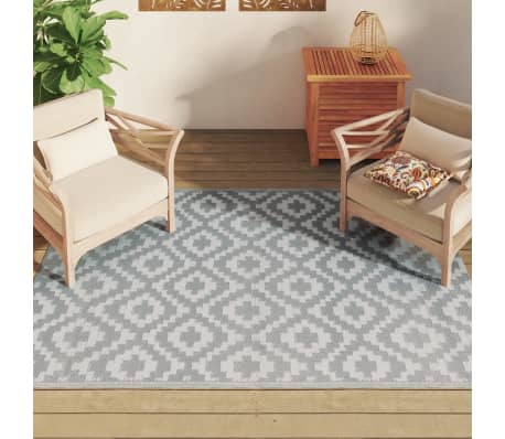 vidaXL Alfombra exterior ARAKIL PP gris 140x200 cm