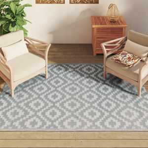 vidaXL Alfombra exterior ARAKIL PP gris 140x200 cm