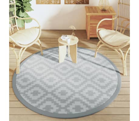 vidaXL Vanjski tepih ARAKIL sivi &Oslash; 160 cm PP