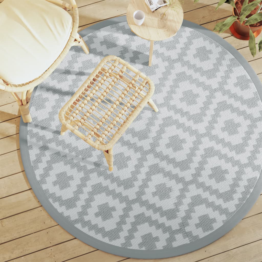 vidaXL Covor de exterior, ARAKIL gri, Ø160 cm, PP