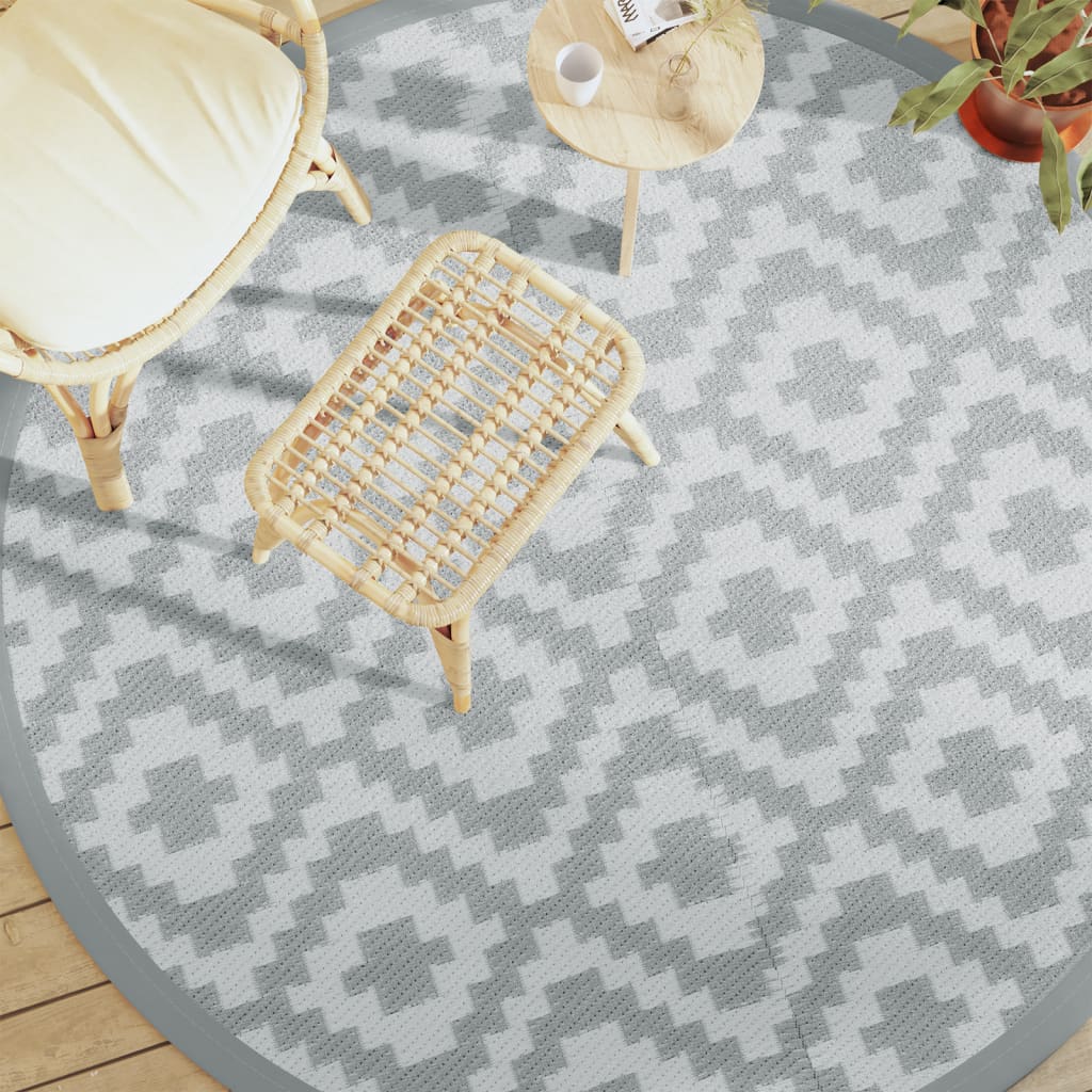 vidaXL Covor de exterior, ARAKIL gri, Ø200 cm, PP