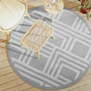 Zunanja preproga ARAKIL siva Ø160 cm PP