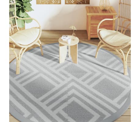 vidaXL Tapis d'ext&eacute;rieur ARAKIL gris &Oslash;200 cm PP