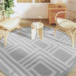vidaXL Tapis d'ext&eacute;rieur ARAKIL gris &Oslash;200 cm PP