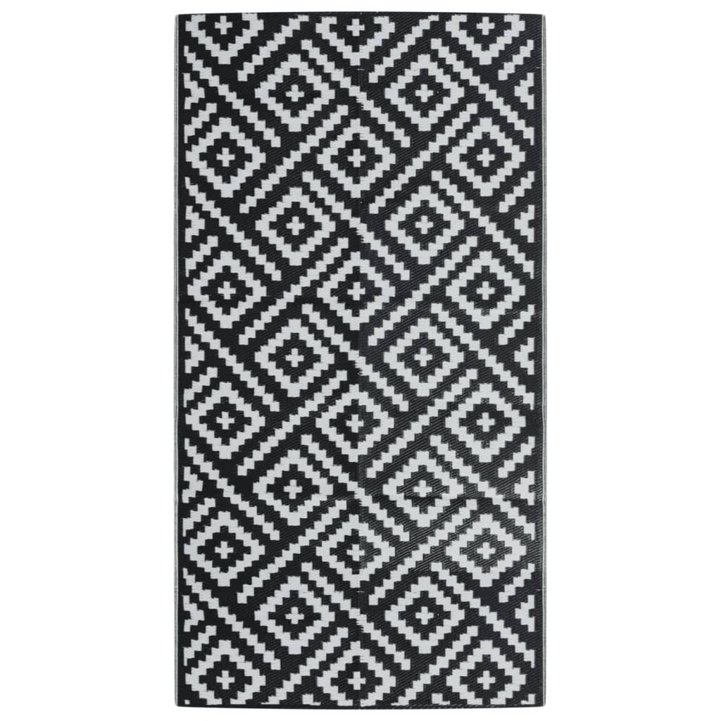 vidaXL Venkovní koberec ARAKIL bílý a černý 80 x 150 cm PP