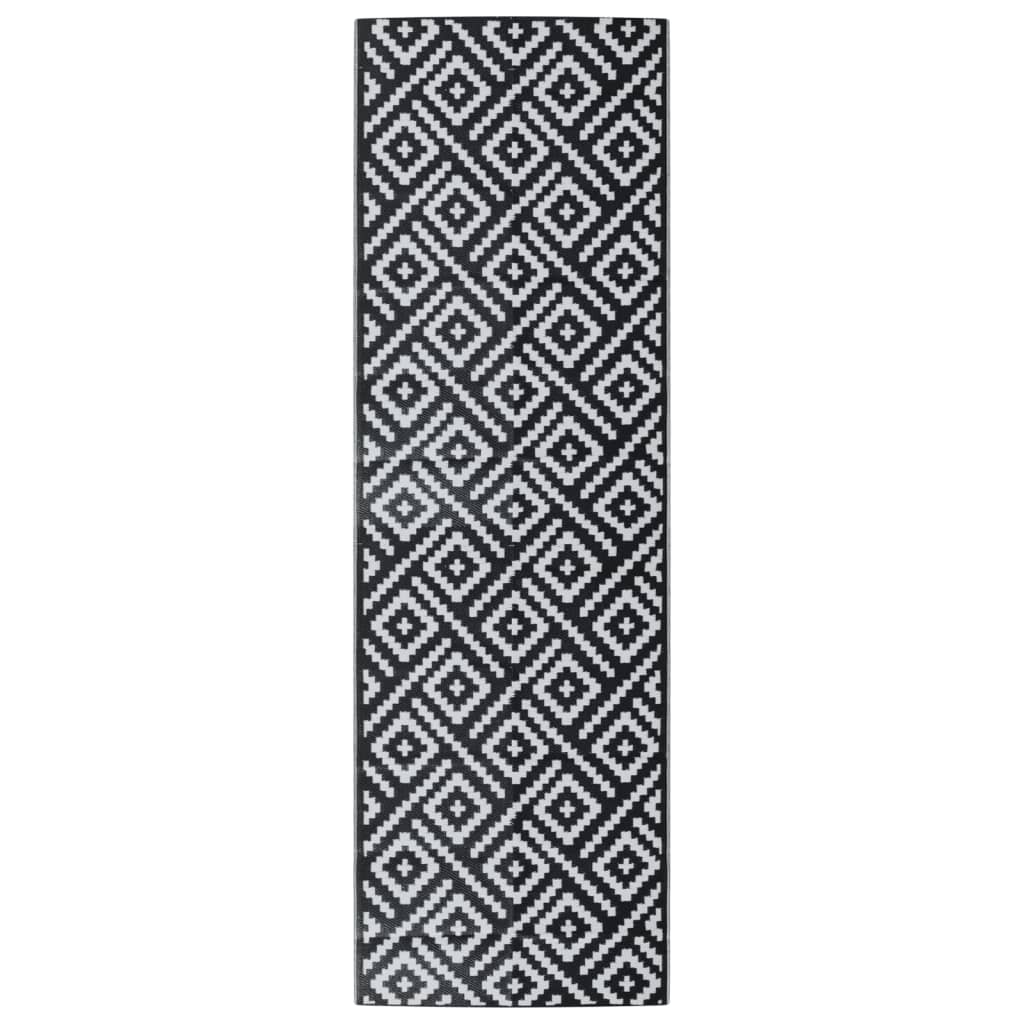 vidaXL Venkovní koberec ARAKIL bílý a černý 80x250 cm PP