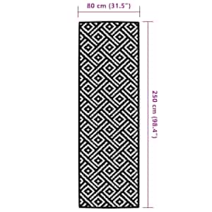 Venkovní koberec ARAKIL bílý a černý 80x250 cm PP - obrázek 6