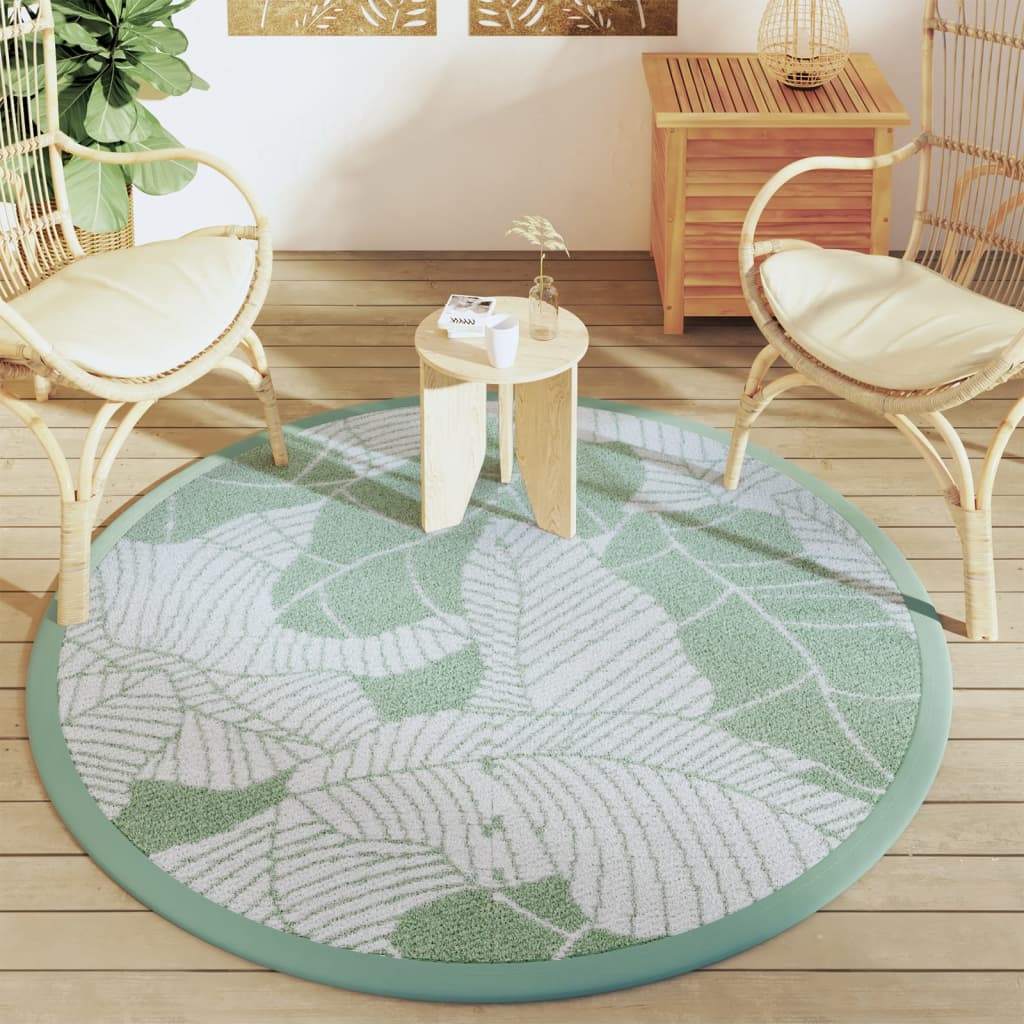 vidaXL Buitenkleed ARAKIL Ø160 cm polypropeen groen afbeelding