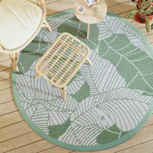 Zunanja preproga ARAKIL zelena Ø160 cm PP