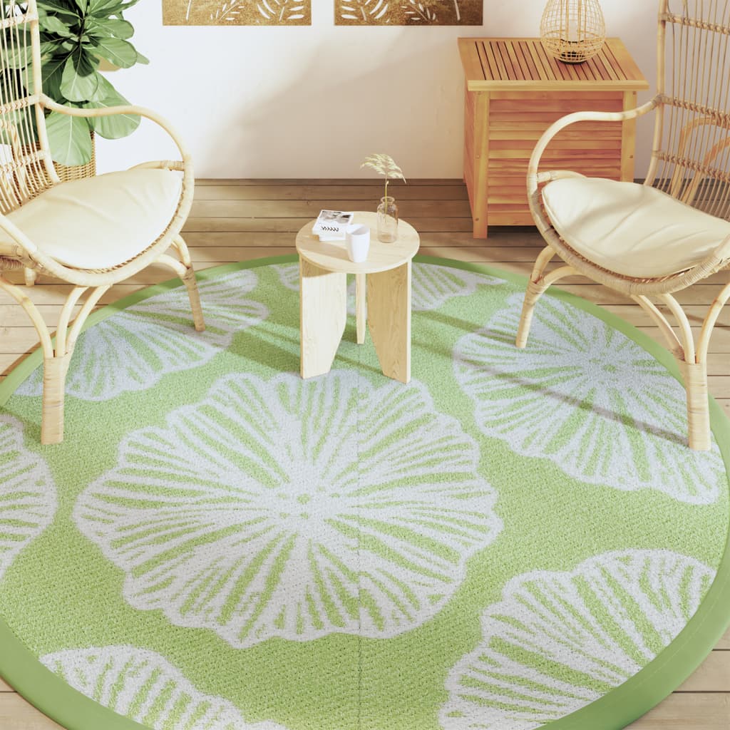 vidaXL Buitenkleed ARAKIL Ø 200 cm polypropeen groen afbeelding