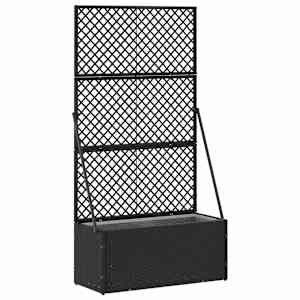 Gredni pergola sadilnik Črna 70 x 30 x 135 cm Kovina