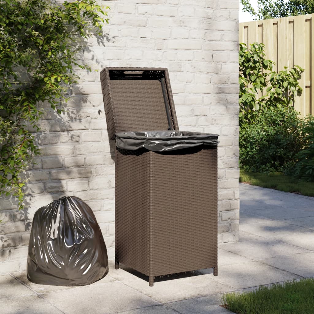 vidaXL Müllbehälter Braun 40x40x80 cm Poly Rattan