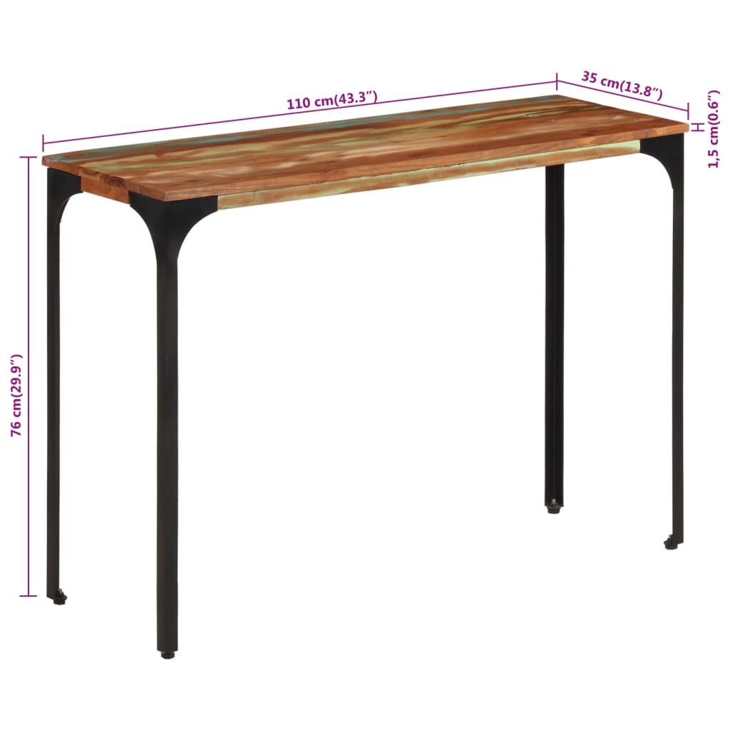 Home Hall Side Coffee Console Table Mango Wood/Solid Reclaimed Wood vidaXL - Picture 12 of 24