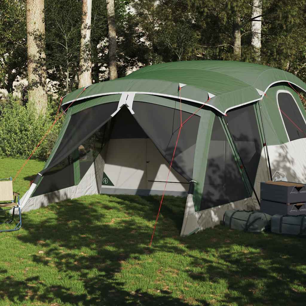 vidaXL Tent met luifel 4-persoons waterdicht groen afbeelding