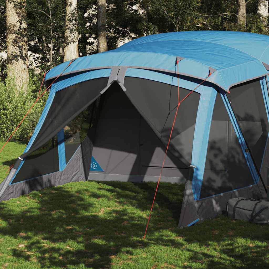 vidaXL Tenda de campismo c/ avançado para 4 pessoas impermeável azul