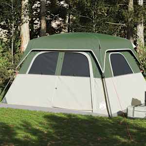 Družinski šotor za 6 oseb zelen vodoodporen